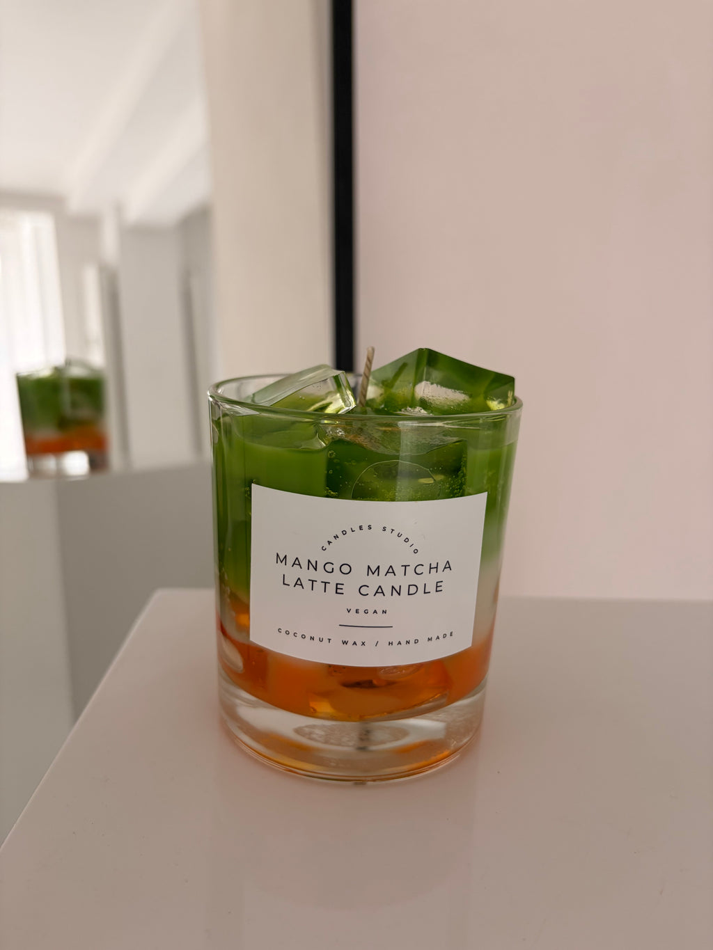 Iced Mango Matcha Latte Kerze
