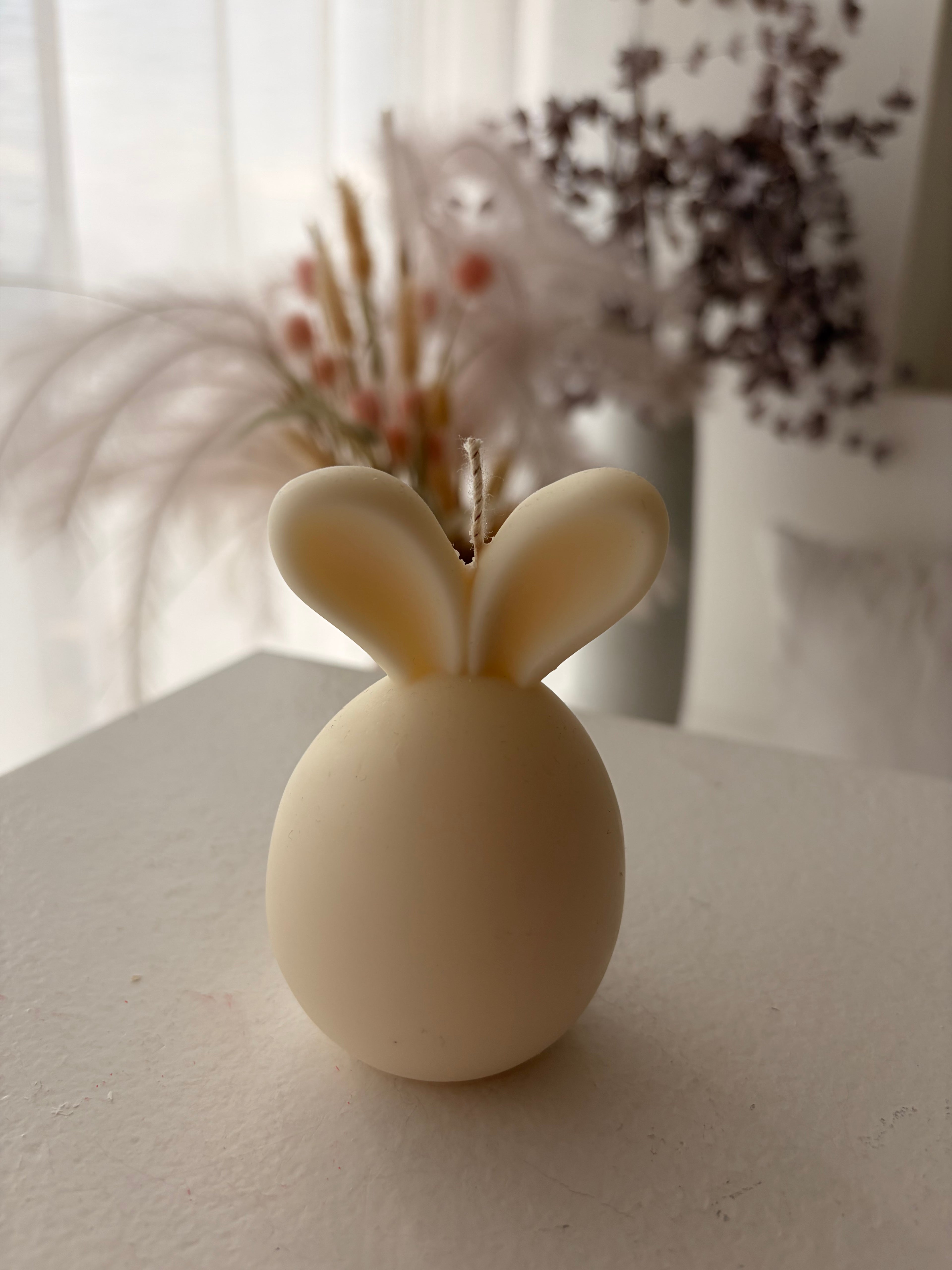 Osterei Kerze mit Ohren